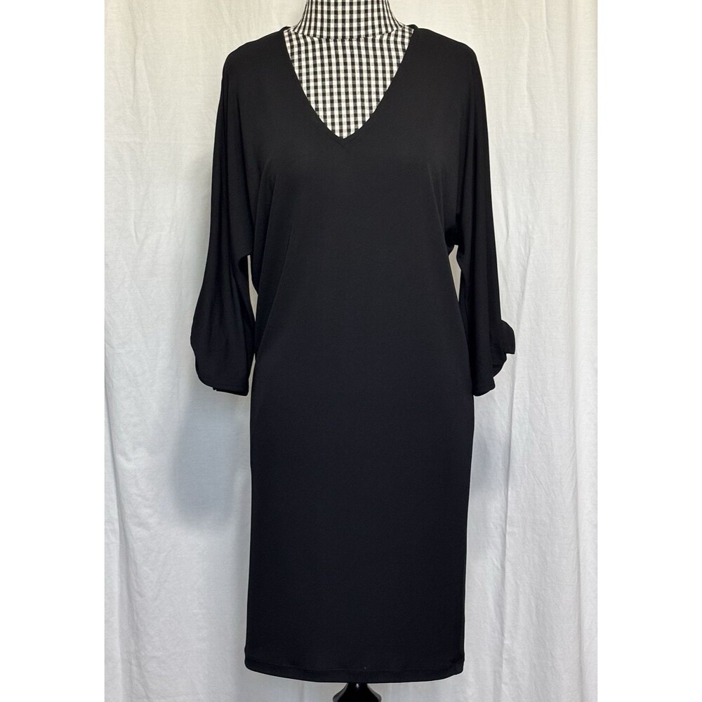 Lauren Ralph Lauren Dress Womens XS V Neck Open Shoulder 1/2 Sleeve Bow Detail
